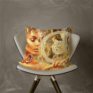 تصویر 6 از گالری عکس نیمرخ دختر طلایی زیبا با جواهر هنر دیجیتال