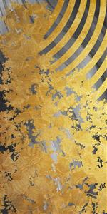 تصویر 1 از گالری عکس گل طلایی و پرده با طرح موج دار طلایی