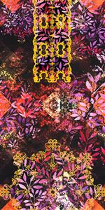 تصویر 1 از گالری عکس پرده رنگارنگ با گل های بنفش و صورتی