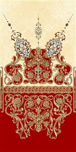 تصویر 1 از گالری عکس پرده قرمز و کرم با طرح ایرانی