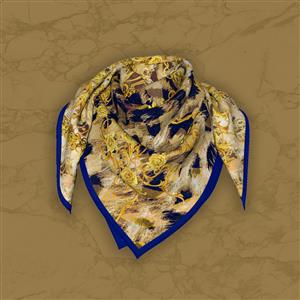 تصویر 5 از گالری عکس روسری طرح پلنگی با پترن های بژ گلدار