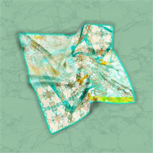 تصویر 2 از گالری عکس روسری سبز ساده با گل و پروانه