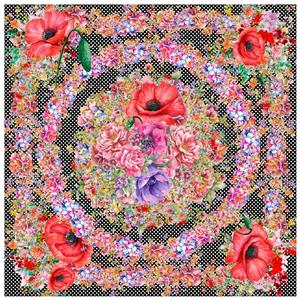 تصویر 1 از گالری عکس طرح روسری نقطه چین با گل های قرمز زیبا