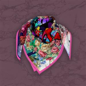 تصویر 5 از گالری عکس روسری باغ گل با پروانه های رنگارنگ و زیبا
