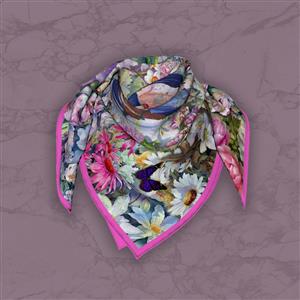 تصویر 5 از گالری عکس روسری باغ گل با پروانه های رنگارنگ زیبا