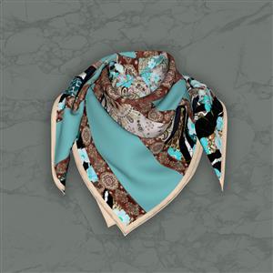 تصویر 5 از گالری عکس روسری شیک با شکوفه های آبی