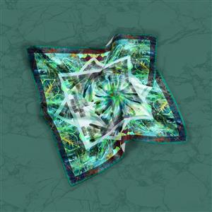 تصویر 2 از گالری عکس طرح روسری با برگ های سبز هاوایی