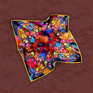 تصویر 2 از گالری عکس روسری رنگارنگ با طرح پروانه های رنگی زیبا