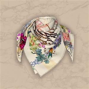 تصویر 5 از گالری عکس طرح روسری خوشنویسی با کرشمه رنگ روشن