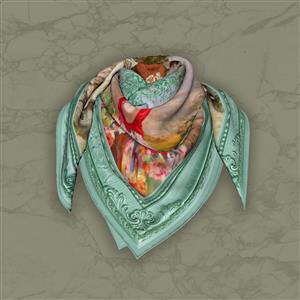 تصویر 5 از گالری عکس روسری با نقاشی رنگ روغن کلاسیک باروک