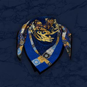 تصویر 5 از گالری عکس طرح روسری سنتی آبی با خوشنویسی فارسی