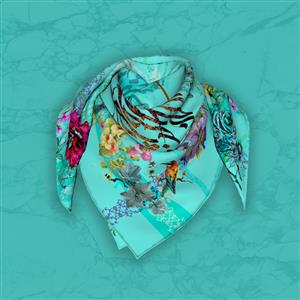تصویر 5 از گالری عکس طرح روسری فیروزه ای با خوشنویسی کرشمه