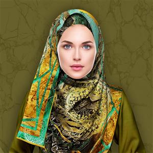 تصویر 4 از گالری عکس طرح روسری با خوشنویسی و نقاشی عاشقانه ایرانی