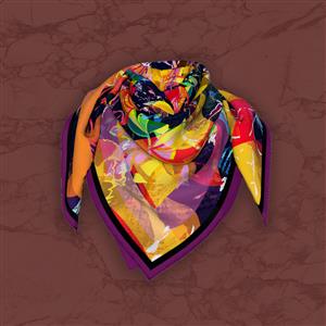 تصویر 5 از گالری عکس روسری رنگی مواج انتزاعی با طرح مدرن گل