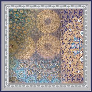 تصویر 1 از گالری عکس روسری طرح شکوفه کلاسیک با قاب خاکستری