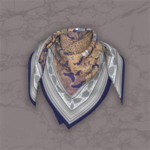 تصویر 5 از گالری عکس روسری طرح شکوفه کلاسیک با قاب خاکستری