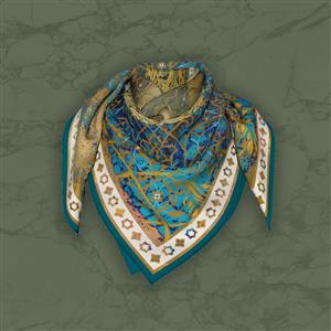 تصویر 5 از گالری عکس روسری پرسپکتیو آبی سلطنتی تیره و بژ