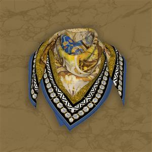 تصویر 5 از گالری عکس روسری با حاشیه جواهر و تم طلایی ایرانی