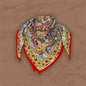 تصویر 5 از گالری عکس روسری قرمز با گل نقاشی و زنجیر طلایی