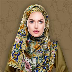 تصویر 4 از گالری عکس روسری با الگوی ایرانی و گل های نقاشی