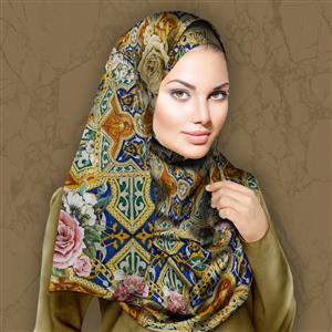 تصویر 3 از گالری عکس روسری با الگوی ایرانی و گل های نقاشی