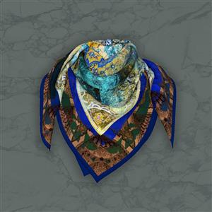تصویر 5 از گالری عکس روسری طرح ایرانی آبی و زرد