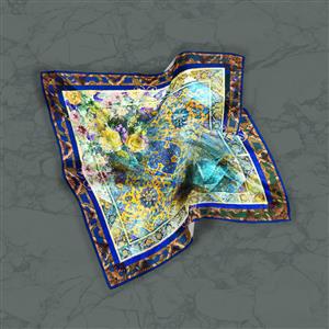 تصویر 2 از گالری عکس روسری طرح ایرانی آبی و زرد