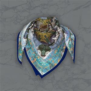 تصویر 5 از گالری عکس روسری ایرانی مدرن پاریس با رنگ آبی ملایم