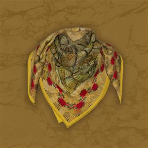 تصویر 5 از گالری عکس روسری زرد و کرم با گل سنگی