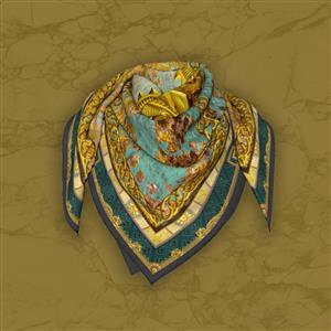 تصویر 5 از گالری عکس روسری سلطنتی طلایی و آبی با سکه شیر