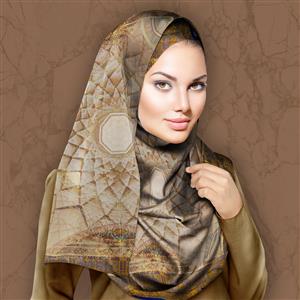 تصویر 3 از گالری عکس روسری با سبک سنتی تاریخی و حاشیه گلدار سلطنتی