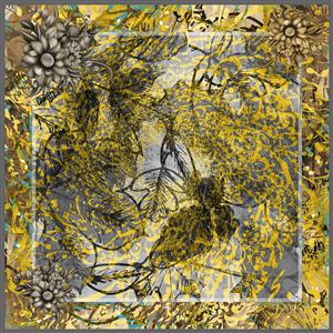 تصویر 1 از گالری عکس روسری طرح پاییزی با خطاطی فارسی و برگ