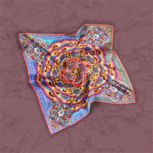 تصویر 2 از گالری عکس روسری نقاشی با پترن های رنگارنگ