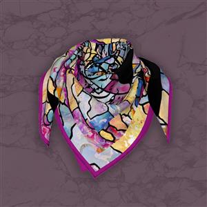 تصویر 5 از گالری عکس روسری با طرح سنگ های رنگارنگ و صورت دخترانه