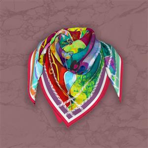 تصویر 5 از گالری عکس روسری رنگارنگ با نقاشی رنگ روغن و گل های انتزاعی