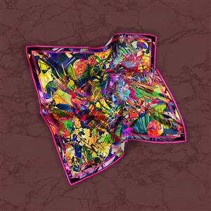 تصویر 2 از گالری عکس روسری با طرح برگ های رنگارنگ هاوایی