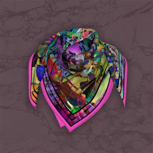 تصویر 5 از گالری عکس روسری طرح خورشید با برگ های رنگارنگ هاوایی