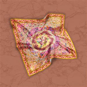 تصویر 2 از گالری عکس روسری گلدار کلاسیک با زمینه صورتی