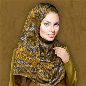 تصویر 3 از گالری عکس روسری باروک زیبا با حاشیه طلایی