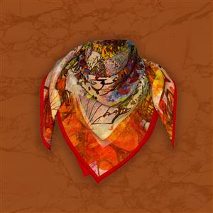 تصویر 5 از گالری عکس طرح روسری برگ های پاییزی با خوشنویسی فارسی