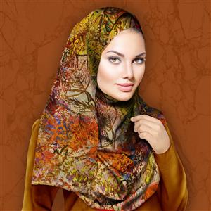 تصویر 3 از گالری عکس طرح روسری برگ های پاییزی با خوشنویسی فارسی