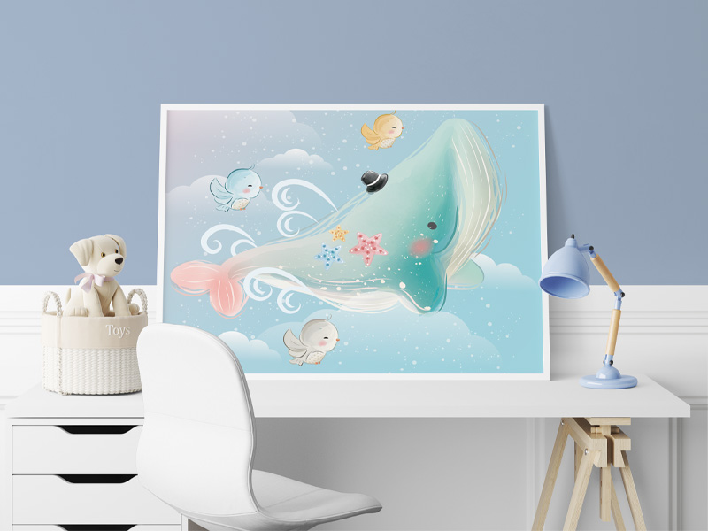 نهنگ کوچولوی ناز نقاشی و تصویرسازی