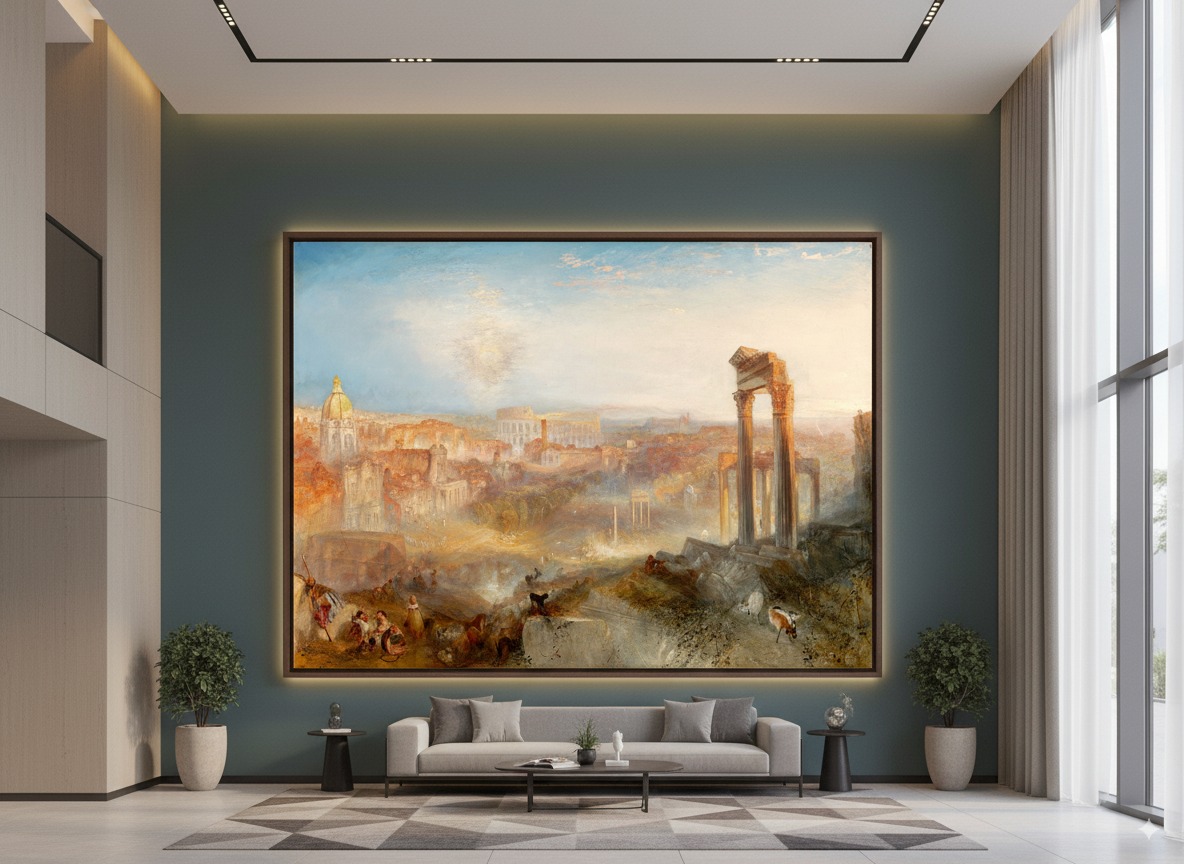 مجموعه آثار ویلیام ترنر | نقاشی‌های منظره و دریا با تاکید بر نور و اتمسفر