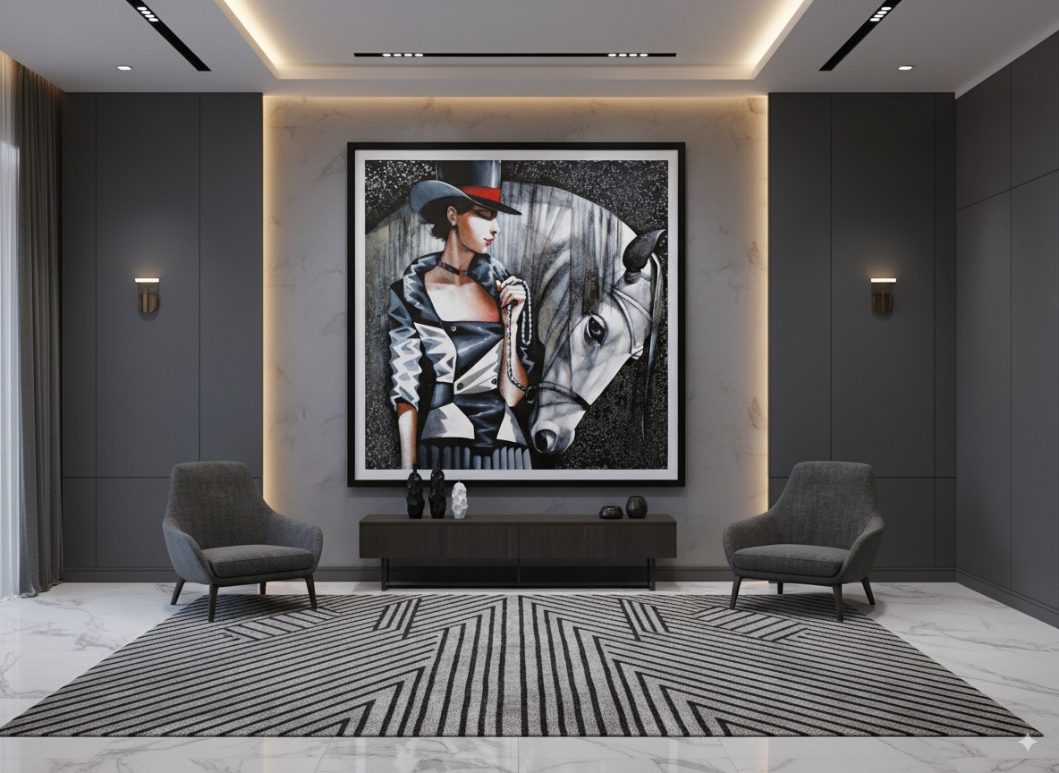 تابلو نقاشی پرتره مدرن | هنر فیگوراتیو و استایلایز زنانه