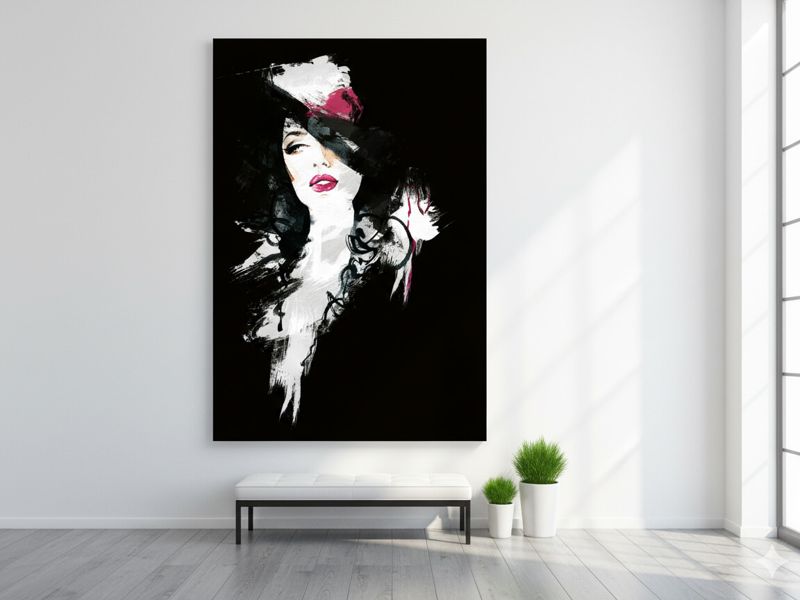 مجموعه نقاشی آبرنگی چهره زن در سبک مدرن و انتزاعی