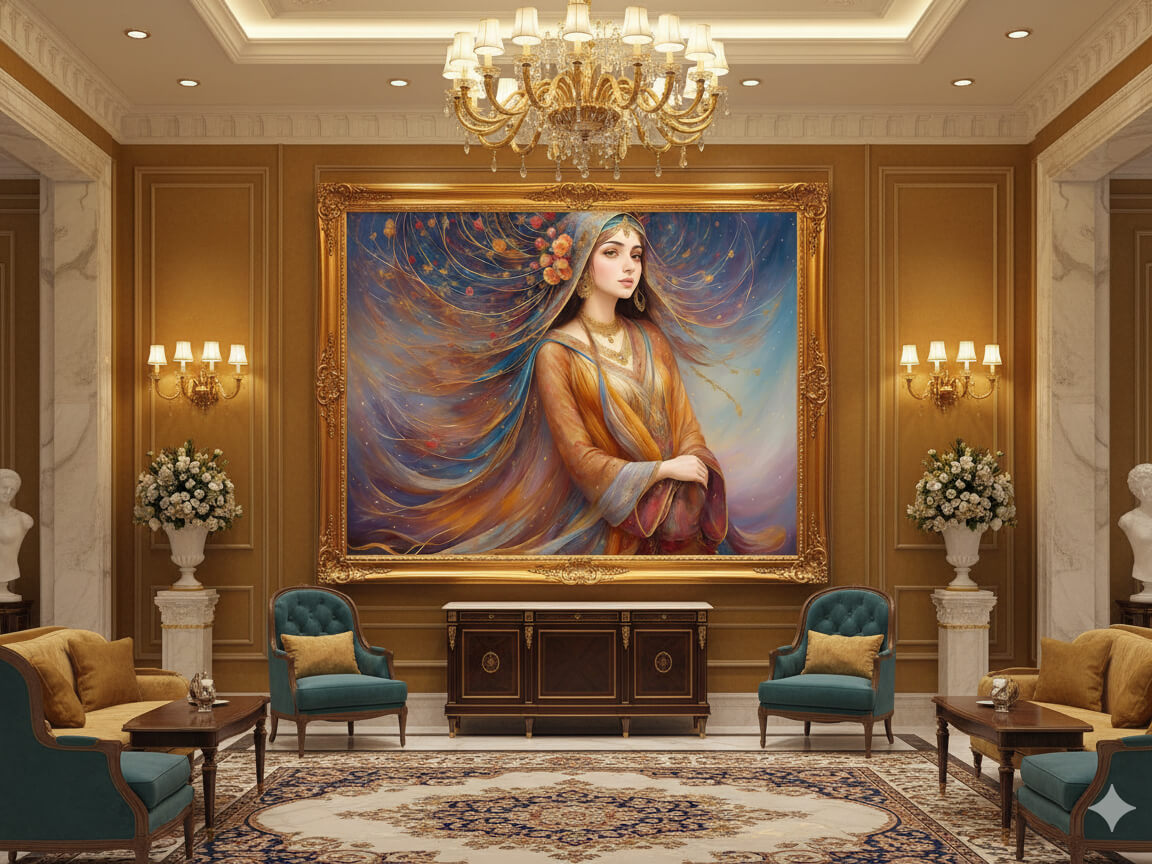 کلکسیون نقاشی پرتره‌های احساسی با الهام از هنر ایرانی