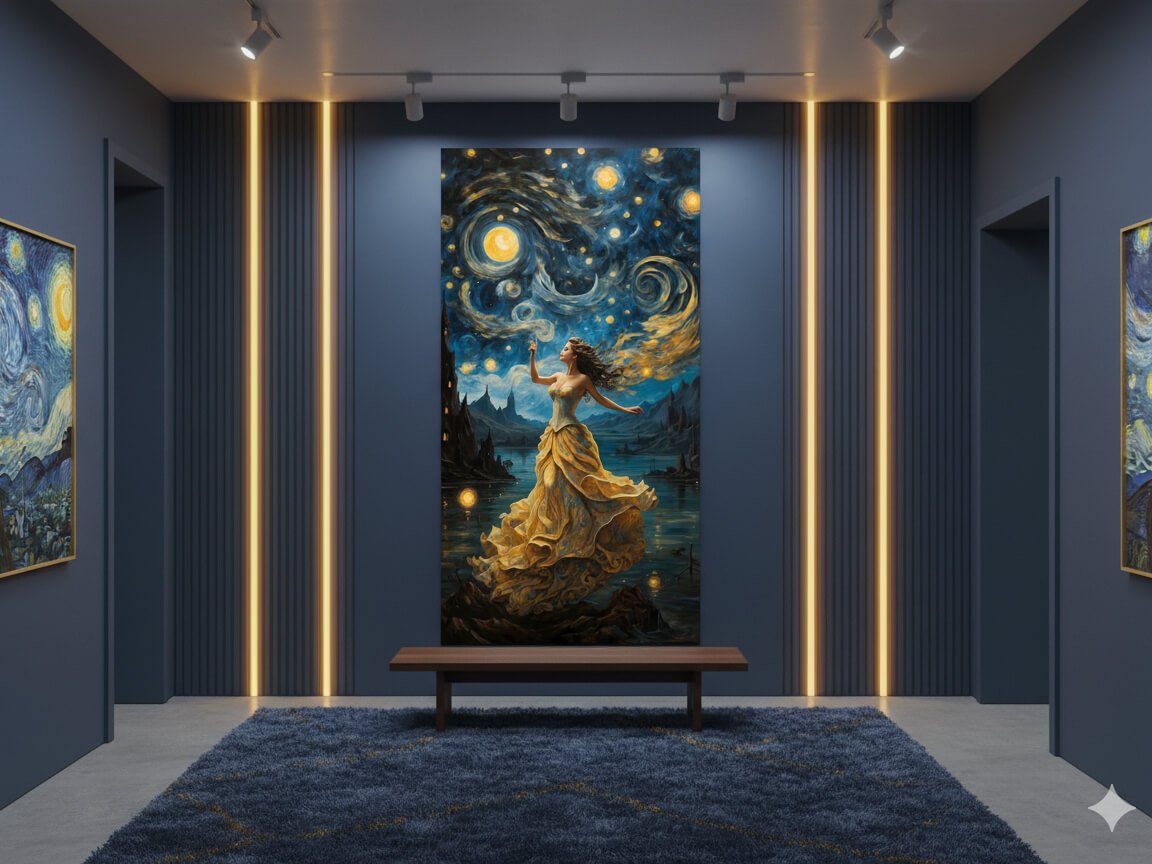 کلکسیون الهام از شب پرستاره با قلم‌گذاری چرخشی