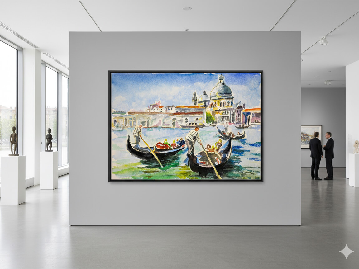 کلکسیون نقاشی آبرنگ مناظر طبیعت و دریا و شهر