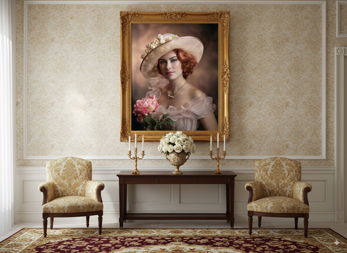 عکس پرتره هنری به سبک نقاشی | زنان زیبا با کلاه وینتیج