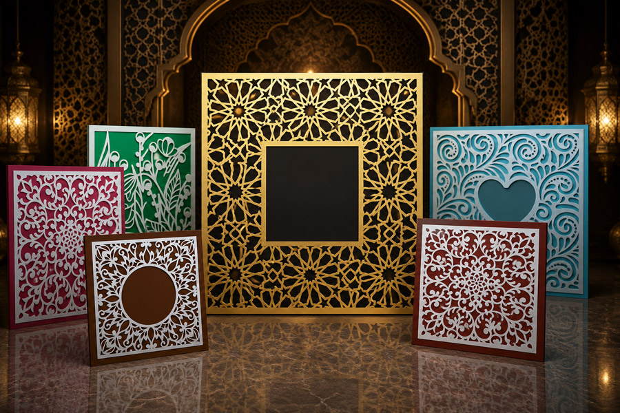 مجموعه وکتور الگوی برش لیزر پنل و قاب تزئینی